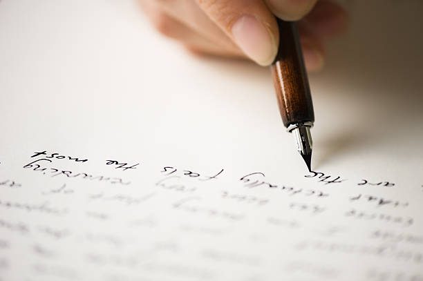 How To Get A Feminine Handwriting 4 Writing Letter To A Friend Handwriting Stock Pictures, Royalty-Free Photos &Amp; Images
