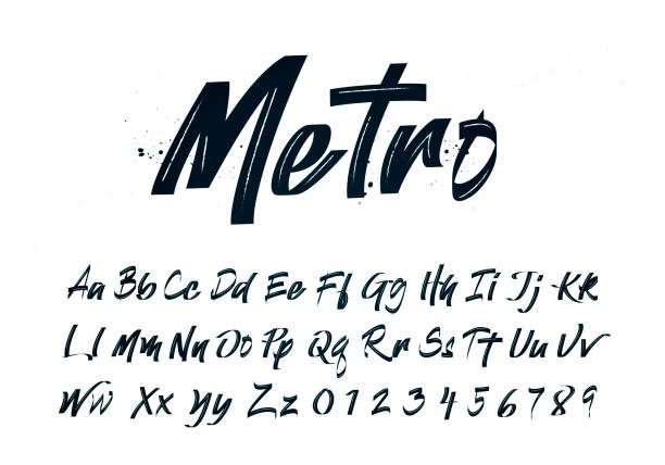 Vector Illustration Handdrawn Calligraphy Brush Script. Modern Handmade Style Typography  Handwriting Stock Illustrations