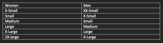 Men To Women'S Shirt Size Conversion Chart